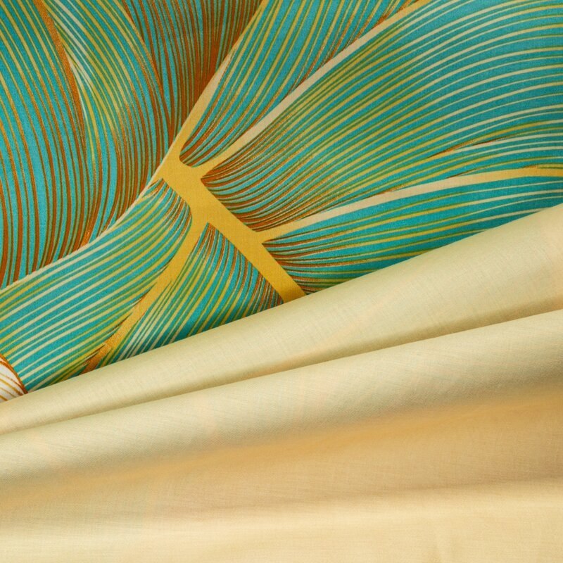 Komplet pościeli z satyny bawełnianej NELLY 160x200 cm kolor beżowy