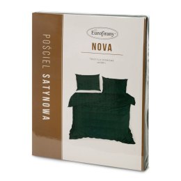 Komplet pościeli z satyny bawełnianej NOVA 160x200 cm kolor butelkowy zielony