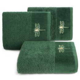Ręcznik z żakardową bordiurą LORI 50x90 cm kolor butelkowy zielony