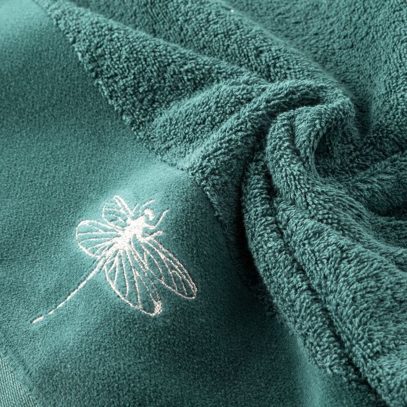 Ręcznik z żakardową bordiurą LORI 70x140 cm kolor turkusowy