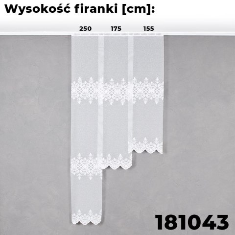 Firanka żakardowa 181043 wysokość 175 cm kolor biały