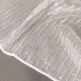 GERDA Firanka haftowana z ołowianką, wysokość 280cm, kolor 002 biały ze złotymi cekinami 112619/OLO/002/000280/1