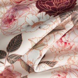 Tkanina dekoracyjna BLANKO szerokość 140 cm kolor różowy ze złotym