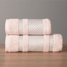Ręcznik kąpielowy LIONEL 70x140 cm kolor pudrowy ze srebrną bordiurą