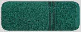 Ręcznik z żakardową bordiurą LORI 70x140 cm kolor butelkowy zielony