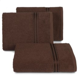 Ręcznik z żakardową bordiurą LORI 30x50 cm kolor brązowy