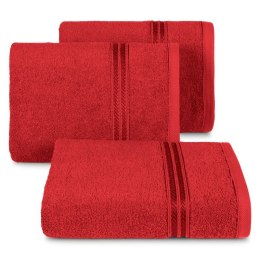 Ręcznik z żakardową bordiurą LORI 50x90 cm kolor czerwony