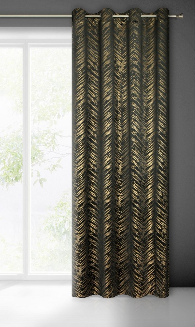 Zasłona gotowa SARA 140x250 cm kolor czarny Zasłona gotowa SARA 140x250 cm kolor czarny