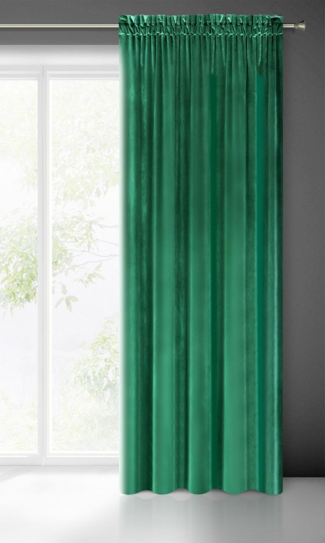 Zasłona gotowa na taśmie SAMANTA 140x270 cm kolor zielony
