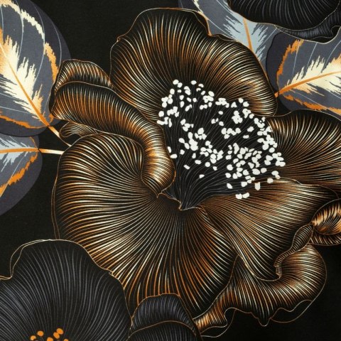 Komplet pościeli z makosatyny PEONIA 160x200 cm kolor czarny