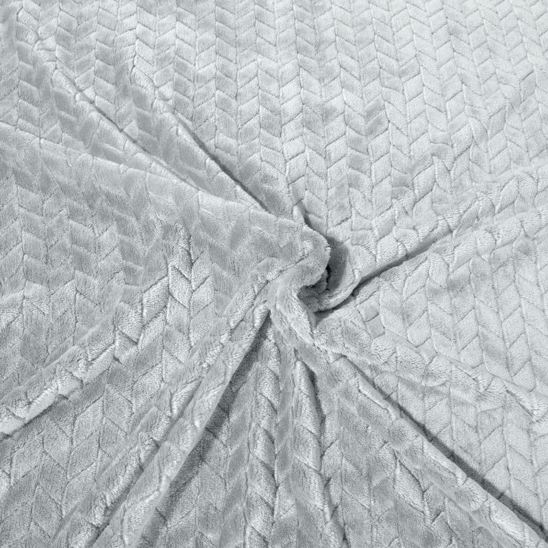 Ciepły i puchaty koc CINDY 220x200 cm kolor srebrny