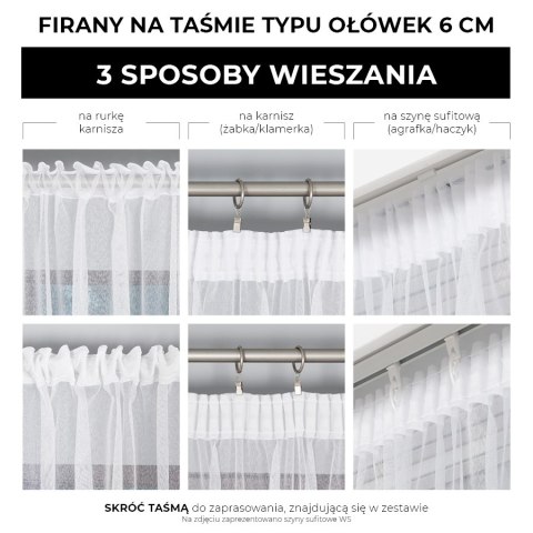 DEMETER Firana gotowa 001201 na taśmie, szerokość 300 x wysokość 270cm, kolor 001 biały 001201/FGT/001/300270/1