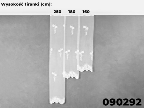 Firanka żakardowa 090292 wysokość 250 cm kolor biały