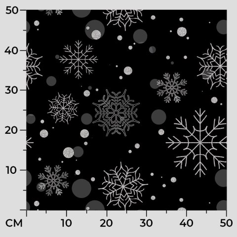 SNOWFLAKE Tkanina dekoracyjna VELVET, 140cm, kolor 005 czarny ze srebrnym DBN004/VEL/005/140000/1